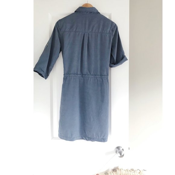 Teal Dress With Cinched Waist Military Style - Picture 7 of 7